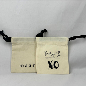 ถุงผ้าฝ้ายออร์แกนิค 100% แบบพกพา พร้อมเชือกรูด  กระเป๋าใส่ของรักษ์โลก รับสั่งทำตามแบบ - Product Image 4