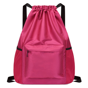 Sac à dos de sport pliable et imperméable avec fermeture éclair, poches à cordon, doublure en polyester, grande capacité - Product Image 4