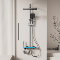 Promotion : Ensemble de douche mural numérique 4 fonctions à touches piano, eau chaude et froide, pour salle de bain, vente en gros à prix réduit