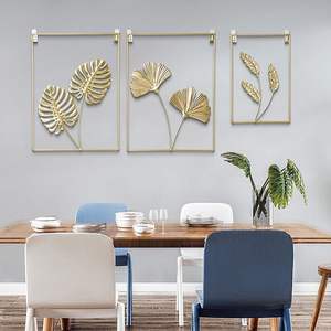 Décoration murale abstraite <span class=keywords><strong>de</strong></span> haute qualité en gros d'usine, art mural moderne coloré <span class=keywords><strong>de</strong></span> luxe pour chambre d'hôtel, décoration murale en métal en forme <span class=keywords><strong>de</strong></span> <span class=keywords><strong>feuille</strong></span> d'arbre - Product Image 4