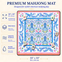 Tapis de jeu de mahjong personnalisé avec impression par sublimation sur mesure, tapis de jeu en néoprène enroulable portable 33x33 pouces pour 4 joueurs
