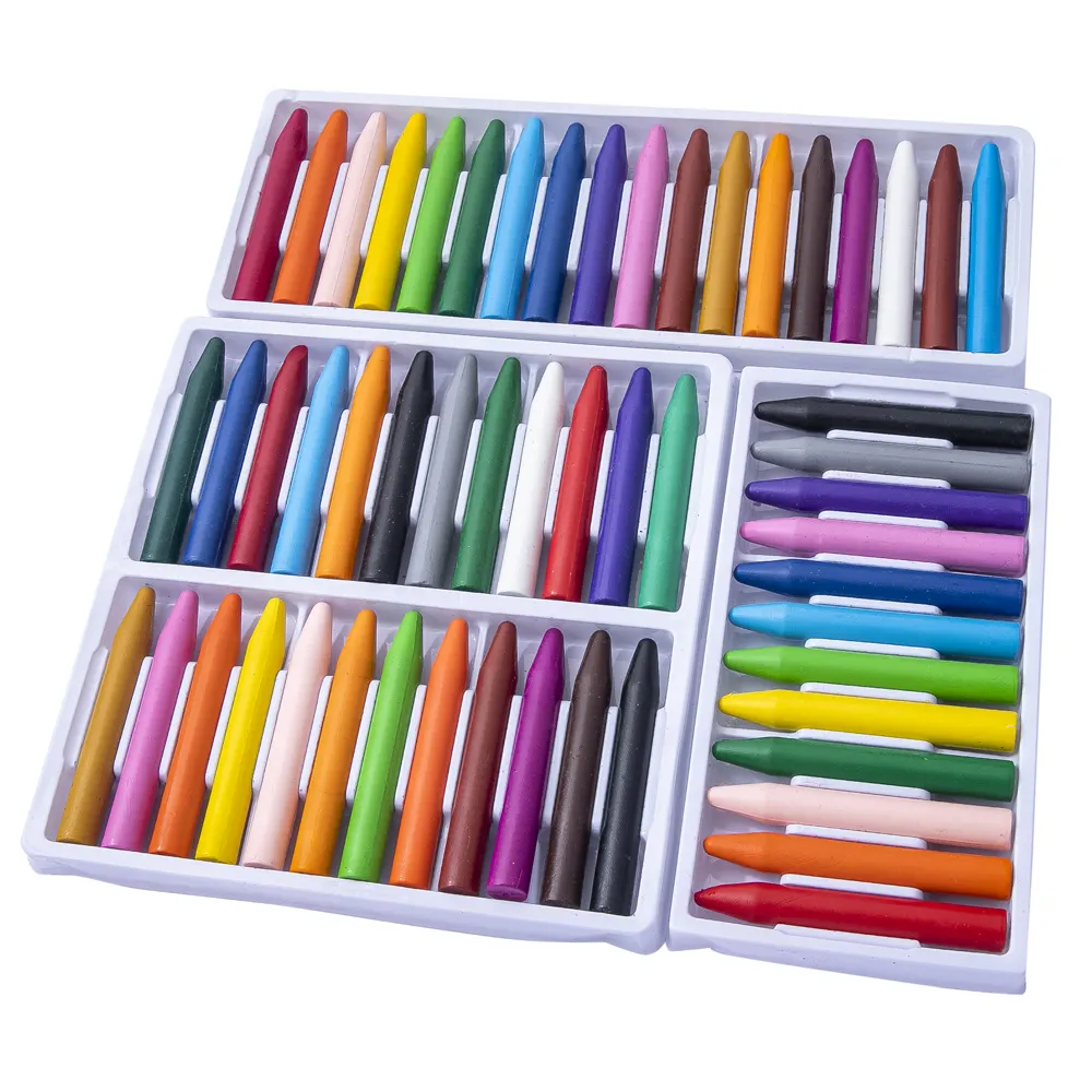 Ensemble de crayons de cire jumbo pour enfants, 6, 8, 12, 16, 18, 24, 36, 48 couleurs, sac Opp ZHE