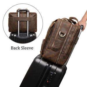 Bolsos de Cuero Crazy Horse para Hombre, Maletines de Cuero para Oficina, Bolsos de Mensajero de Cuero, Bolsos de Abogado, Maletines de Cuero Genuino para Hombre - Product Image 6