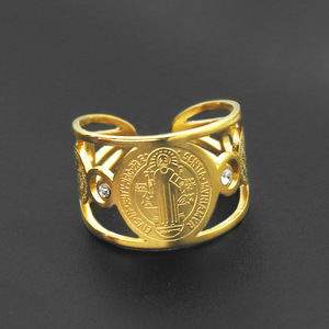 <span class=keywords><strong>Anillo</strong></span> de Acero Inoxidable con los Sellos de San Benito, Amuleto de Protección, <span class=keywords><strong>Sello</strong></span> de Salomón, Kabbalah, <span class=keywords><strong>Anillo</strong></span> Ajustable para Hombre y <span class=keywords><strong>Mujer</strong></span> - Product Image 4