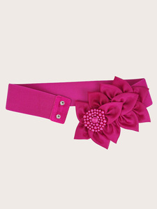 Yonger usine femmes <span class=keywords><strong>large</strong></span> élastique taille cravate avec grande fleur tissu perle <span class=keywords><strong>ceinture</strong></span> <span class=keywords><strong>ceinture</strong></span> - Product Image 2