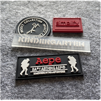 Étiquettes en silicone transparent 3D personnalisées avec logo, thermocollées, en PVC, avec support Velcro, motif floral sur toile pour vêtements