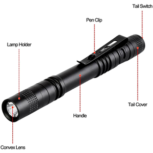 Waterproof Tactical 2 AAA Dry Battery XPE Aluminum Lamp Led Pen <strong>Torch</strong> Light Mini Led Pen Flashlights &amp; <strong>Torches</strong> with Clip - Product Image 4
