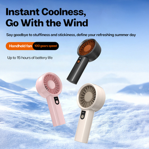 Ventilador de Mano Recargable de Alta Calidad con Correa, Batería de 3000 mAh, Motor sin Escobillas, Funcionamiento Silencioso para Uso en Interiores y Exteriores - Product Image 1