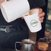 Tasses à paroi unique jetables biodégradables personnalisables pour le café, le thé et le lait Bol en papier épais à usage domestique Couvercles avec logo sur mesure