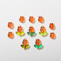 Perles en verre tchèque en forme de tulipe, perles intercalaires lâches pour la fabrication de bijoux DIY, accessoires pour boucles d'oreilles, épingles à cheveux et coiffes Hanfu