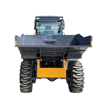 Mini-dumper hydraulique 4x4 Mountain Raise, capacité de charge de 6 tonnes, dumper de chantier à quatre roues, chargeur inclinable vers l'avant