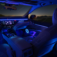 KYNCHO pour Toyota Camry, éclairage ambiant LED pour voiture, symphonie de 64 couleurs, lampe décorative pour voiture, contrôle par application Bluetooth, éclairage intérieur automatique