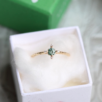 Bijoux en argent sterling 925 de luxe, plaqué or 14 carats, bague en moissanite pour femmes, bagues en zircon cubique, bijoux simples tendance personnalisés
