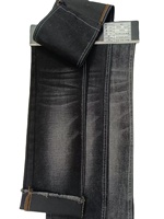 Tissu denim extensible noir de haute qualité 11oz, tissage spécial Dobby, fourni par l'usine