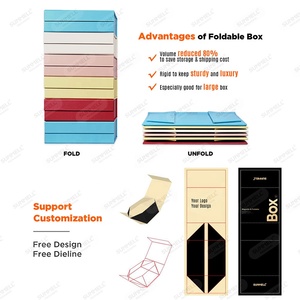 صندوق هدايا فاخر قابل للطي وصلب ومخصص من الورق المقوى الأسود، علب هدايا كبيرة بمقبض وغطاء مغناطيسي للتغليف - Product Image 4