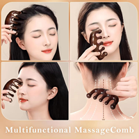 Holzkamm mit individuellem Logo aus natürlichem Sandelholz zur Kopfhautmassage für Haarwachstum, breitzahniger Holzkamm für Frauen und Männer