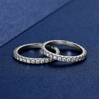 Bagues Alliance Éternité 2mm Moissanite avec Certificat en Argent Sterling 925 Bijoux de Mariage Tout Autour Cadeaux pour Femmes