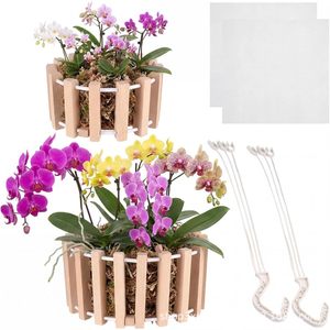 Cross-border wooden hanging flower pots with holes, outdoor <b>gardening</b>, flower pots, solid wood <b>hook</b>-type planting baskets - Product Image 1