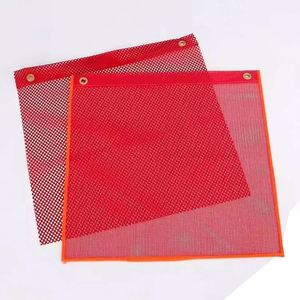 Wholesale Custom Size Traffic 46*46cm Orange Mesh Safety <b>Flag</b> with 2 Grommets - Product Image 6
