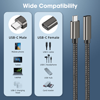 Câble d'extension USB 3.1 Gen2 10 Gbps Type C mâle vers femelle PD60W 3A à charge rapide, rallonge USB-C pour ordinateur portable, Switch, téléphone, SSD
