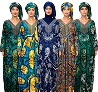 Vêtements traditionnels africains pour femmes, grande taille, kaftan musulman de Dubaï, abaya, robe de soirée, Ankara Dashiki, coton élégant à fleurs