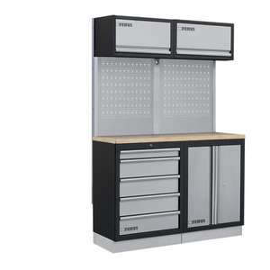 Armoire à outils modulaire Fervi A007M 1200x900x400 mm avec tiroirs et portes verrouillables, plan de travail, rangement avec panneau perforé - Product Image 1