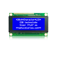 Modules d'affichage LCD COB STN/FSTN de petite taille 2004 caractères jaune vert bleu noir gris écran matriciel pour les usines