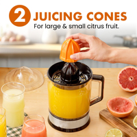 Elektrische slowjuicer, 1L capaciteit, automatische pulp-afvoer, vaatwasserbestendig, huishoudelijk gebruik, citruspers, eenvoudig gieten