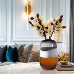 אגרטל טיפת מים יוקרה מודרנית נצחית, ניגודיות צבע תפאורה הבית זכוכית יצירתי לסלון שולחן אוכל שולחן אוכל - Product Image 5