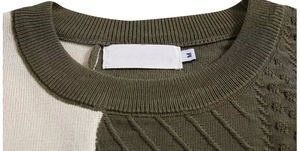 男士t恤男士定制t恤棉圆领拼布混色印花 - Product Image 3