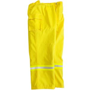 بدلة إطفاء حريق معتمدة من CE مصنوعة من القطن المقاوم للحريق، سترة وبنطلون باللون الأصفر الفلوري مع شريط عاكس - Product Image 4
