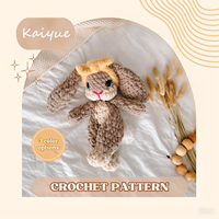Kaiyue-Couverture mignonne en crochet avec lapin adorable, jouet pour enfants, jouet pour bébé Kawaii, lapin cousu, animal en peluche