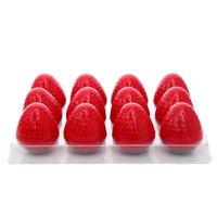 Bálsamo Labial Vegano Romántico de Frutas Orgánicas al por Mayor, Barra de Bálsamo Labial Natural a Base de Hierbas, 24 Unidades por Caja, Bálsamo Labial en Bola de Fresa Roja