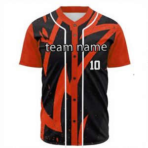 Maillot de baseball personnalisable et durable à manches courtes en tissu polyester doux, coupe confortable, séchage rapide, idéal pour l'entraînement et les matchs - Product Image 1