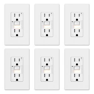 Elegrp 15A 125V Chống giả mạo gfci ổ cắm, tự kiểm tra tường ổ cắm, gfi Ổ cắm điện với đèn ngủ - Product Image 1