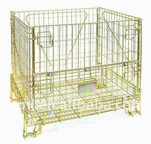 Conteneur en treillis métallique galvanisé Cage à palette européenne pliable pour le stockage en entrepôt Conception pliable conforme à <span class=keywords><strong>l</strong></span>'UE - Product Image 5