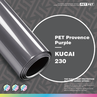 Produsen Cina 1.52x17M Bahan PVC Dekorasi Vinyl PET Provence Ungu Kertas Pembungkus Mobil Film Pelindung Mobil
