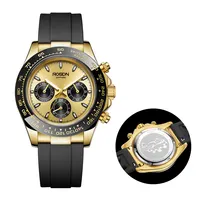 Лучшие брендовые Роскошные мужские кварцевые наручные часы-хронограф каучуковый ремешок 316L часы из нержавеющей стали, водонепроницаемые спортивные часы кварцевые часы