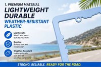 Support de plaque d'immatriculation personnalisé en plastique bleu clair durable, norme américaine, vente en gros