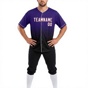 Uniforme de Béisbol Personalizado LONG MISSION INDUSTRY, Conjunto de Pantalones y Jersey Morado y Negro para Hombre, Transpirable, 100% Poliéster, Ropa Deportiva para Adultos - Product Image 3