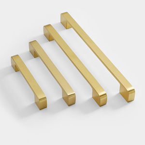 Modern Solid Brass Cabinet Handles Wardrobe Drawer Gold Cabinet <strong>Door</strong> Handles Pulls - Product Image 1
