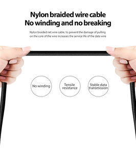 <span class=keywords><strong>สาย</strong></span>ไมโคร USB ถักเปียที่ทนทานสายชาร์จ3A สูงสุดสำหรับการผลิตประเภท USB โทรศัพท์มือถือ - Product Image 5