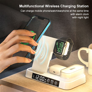 Cargador inalámbrico 3 en 1 multifuncional, base de reloj Digital para Samsung15W, carga rápida para <span class=keywords><strong>Airpods</strong></span> Pro Max, iphone 14 Pro Max - Product Image 3