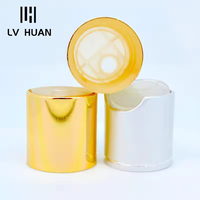 Bouchons à vis en aluminium anodisé or et argent, type disque, avec couvercles plats en plastique anti-déversement, faciles à ouvrir, pour remplacement de bouchons de bouteilles
