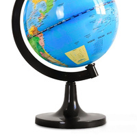 Globo Terráqueo Educativo de Escritorio de 14.2 cm, Globo Geográfico con Mapa Político, Base Negra, Decoración para Estudiantes, Escuela, Oficina y Hogar, Material Didáctico