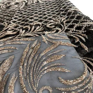 2023 New Wedding Dress Evening Dress 100% Polyester Crystal Sequin Embroidery And Beaded Lace Fabric Wholesale