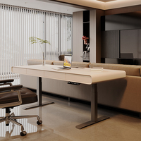 Factory Direct Sales Adjustable Electric Office Table Modern Style Solid Wood Office Desk with Low Prices