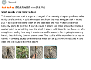 Rastrillo Desmalezador de 6 Dientes de Alta Resistencia - Herramienta de Jardín Multifunción con Hoja de Acero Inoxidable y Mango de Goma, Capacidad de Corte de 10 cm para Diente de León - Product Image 6