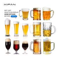 Verres à bière modernes personnalisés en verre sodocalcique réutilisable, marque Xipan, modèle JLP12, cadeaux de fête, mugs à bière avec poignée