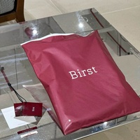LOGO personnalisé sac de rangement zip-lock givré rouge emballage cadeau en plastique épaissi pour vêtements fermeture à glissière
